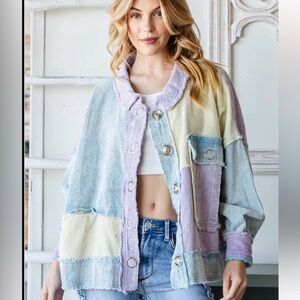 NWOT Oli & Hali Multicolor Patchwork Corduroy Jacket